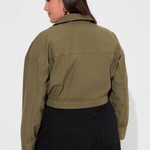 Torrid Olive Cropped Jacket size 2